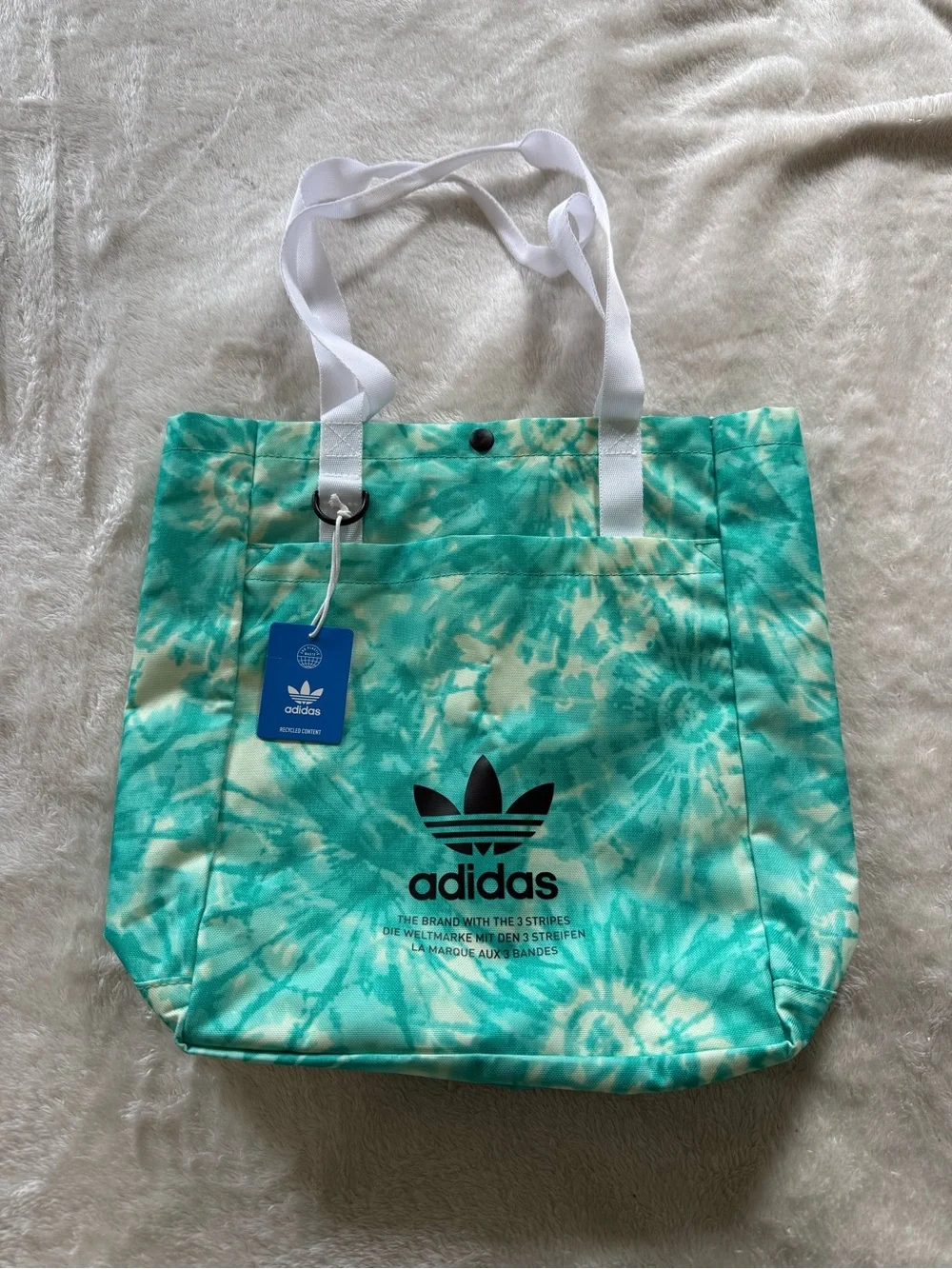 Adidas Originals Tie Dye Tote Bag Green Blue Teal NWT